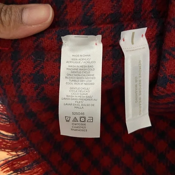 LOFT Reversible Plaid Poncho - Picture 6 of 7